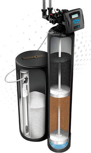 CareSoft Pro RC cutaway showing the carbon and resin chambers in one tank